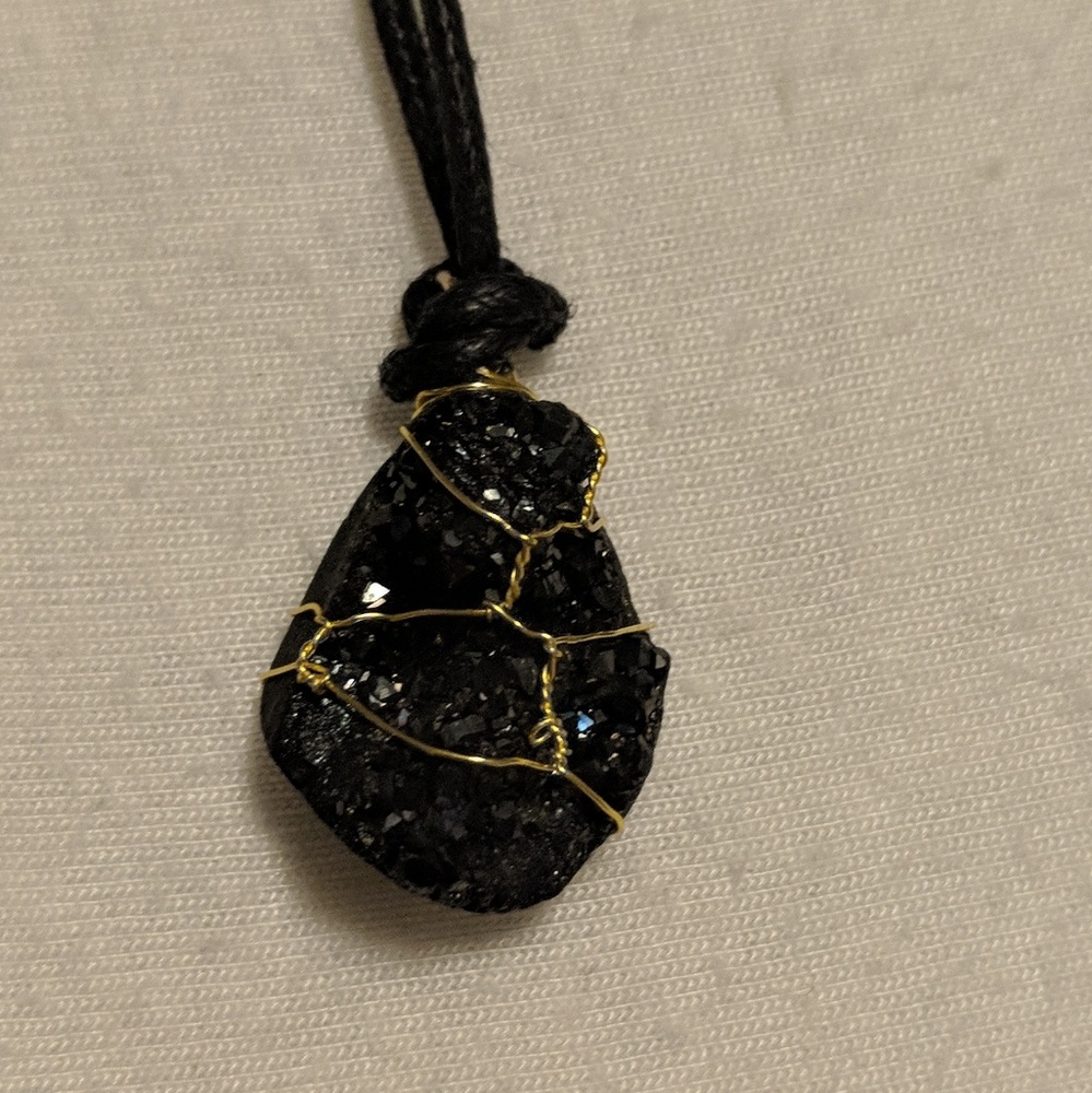 Wire wrapped stone necklace